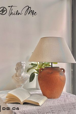 Đèn bàn gốm thủ công – Trang trí mộc mạc, độc bản từ thiên nhiên DG06